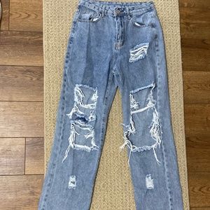 distressed baggy jeans